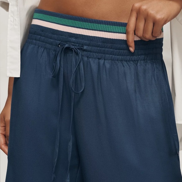 Anthropologie Maeve Ribbed Waist Wide-Leg Track Pants - Picture 7 of 9